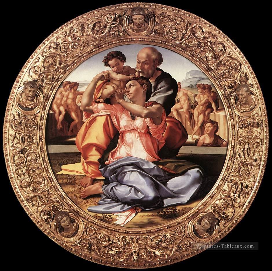 Le Doni Tondo encadré Haute Renaissance Michel Ange Peintures à l'huile